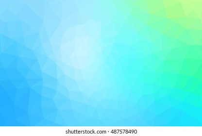 Multicolor green, blue polygonal illustration, which consist of triangles. Geometric background in Origami style with gradient. Triangular design for your business.