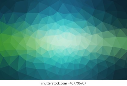 Multicolor green, blue polygonal illustration, which consist of triangles. Geometric background in Origami style with gradient. Triangular design for your business.