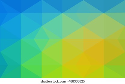 Multicolor green, blue polygonal illustration, which consist of triangles. Geometric background in Origami style with gradient. Triangular design for your business.