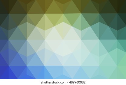 Multicolor green, blue polygonal illustration, which consist of triangles. Geometric background in Origami style with gradient. Triangular design for your business.