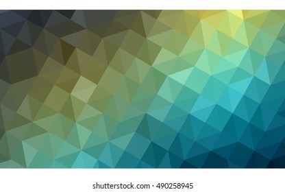 Multicolor green, blue polygonal illustration, which consist of triangles. Geometric background in Origami style with gradient. Triangular design for your business.
