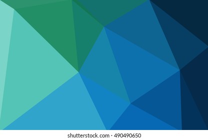 Multicolor green, blue polygonal illustration, which consist of triangles. Geometric background in Origami style with gradient. Triangular design for your business.