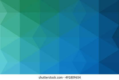 Multicolor green, blue polygonal illustration, which consist of triangles. Geometric background in Origami style with gradient. Triangular design for your business.