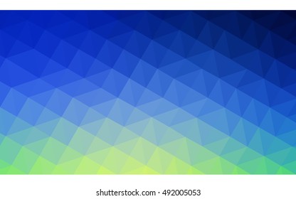 Multicolor green, blue polygonal illustration, which consist of triangles. Geometric background in Origami style with gradient. Triangular design for your business.