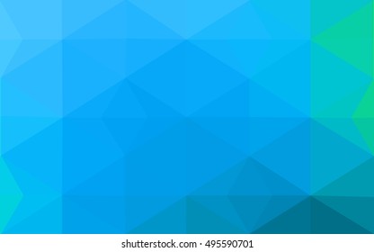 Multicolor green, blue polygonal illustration, which consist of triangles. Geometric background in Origami style with gradient. Triangular design for your business.