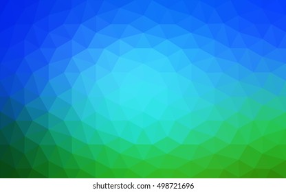 Multicolor green, blue polygonal illustration, which consist of triangles. Geometric background in Origami style with gradient. Triangular design for your business.