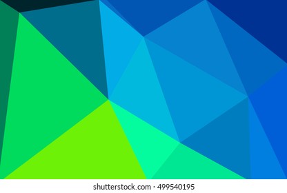 Multicolor green, blue polygonal illustration, which consist of triangles. Geometric background in Origami style with gradient. Triangular design for your business.