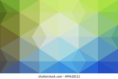 Multicolor green, blue polygonal illustration, which consist of triangles. Geometric background in Origami style with gradient. Triangular design for your business.