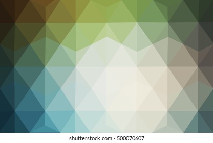 Multicolor green, blue polygonal illustration, which consist of triangles. Geometric background in Origami style with gradient. Triangular design for your business.
