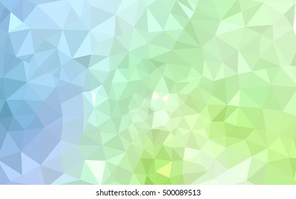Multicolor green, blue polygonal illustration, which consist of triangles. Geometric background in Origami style with gradient. Triangular design for your business.