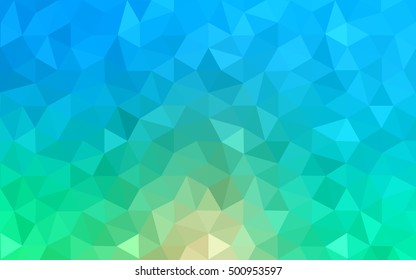 Multicolor green, blue polygonal illustration, which consist of triangles. Geometric background in Origami style with gradient. Triangular design for your business.