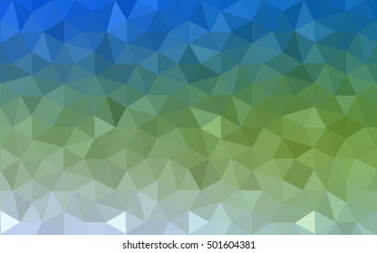 Multicolor green, blue polygonal illustration, which consist of triangles. Geometric background in Origami style with gradient. Triangular design for your business.