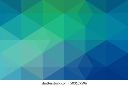 Multicolor green, blue polygonal illustration, which consist of triangles. Geometric background in Origami style with gradient. Triangular design for your business.