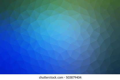 Multicolor green, blue polygonal illustration, which consist of triangles. Geometric background in Origami style with gradient. Triangular design for your business.