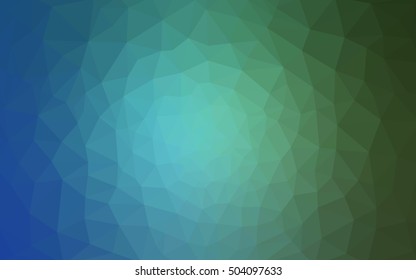 Multicolor green, blue polygonal illustration, which consist of triangles. Geometric background in Origami style with gradient. Triangular design for your business.