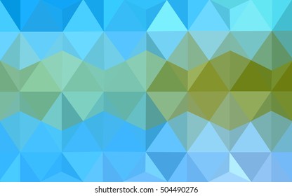 Multicolor green, blue polygonal illustration, which consist of triangles. Geometric background in Origami style with gradient. Triangular design for your business.