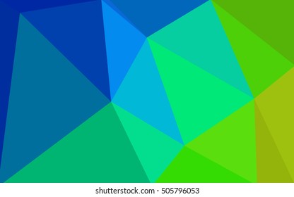 Multicolor green, blue polygonal illustration, which consist of triangles. Geometric background in Origami style with gradient. Triangular design for your business.