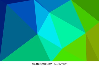 Multicolor green, blue polygonal illustration, which consist of triangles. Geometric background in Origami style with gradient. Triangular design for your business.