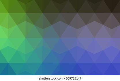 Multicolor green, blue polygonal illustration, which consist of triangles. Geometric background in Origami style with gradient. Triangular design for your business.
