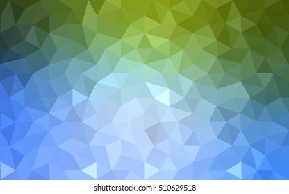Multicolor green, blue polygonal illustration, which consist of triangles. Geometric background in Origami style with gradient. Triangular design for your business.