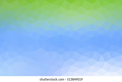 Multicolor green, blue polygonal illustration, which consist of triangles. Geometric background in Origami style with gradient. Triangular design for your business.
