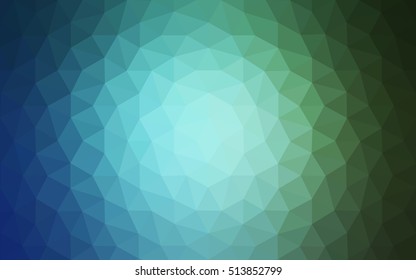 Multicolor green, blue polygonal illustration, which consist of triangles. Geometric background in Origami style with gradient. Triangular design for your business.