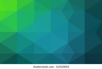 Multicolor green, blue polygonal illustration, which consist of triangles. Geometric background in Origami style with gradient. Triangular design for your business.