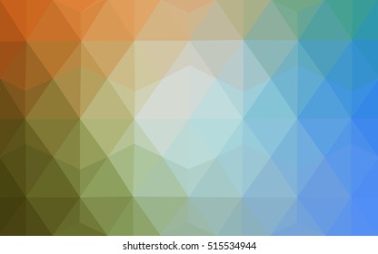 Multicolor green, blue polygonal illustration, which consist of triangles. Geometric background in Origami style with gradient. Triangular design for your business.