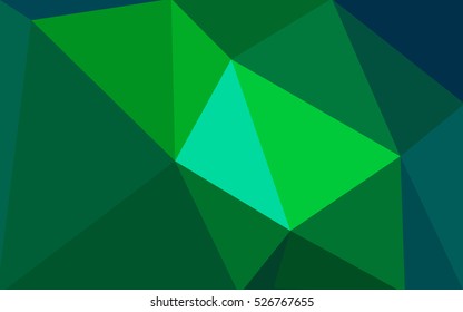 Multicolor green, blue polygonal illustration, which consist of triangles. Geometric background in Origami style with gradient. Triangular design for your business.