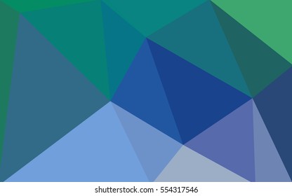 Multicolor green, blue polygonal illustration, which consist of triangles. Geometric background in Origami style with gradient. Triangular design for your business.