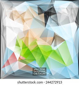 Multicolor ( Green, Blue, Red ) Design Templates. Geometric Triangular Abstract Modern Vector Background. 