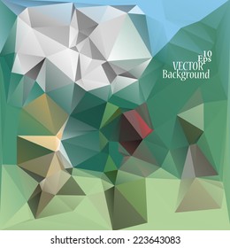 Multicolor ( Green, Brown, Red ) Design Templates. Geometric Triangular Abstract Modern Vector Background. 
