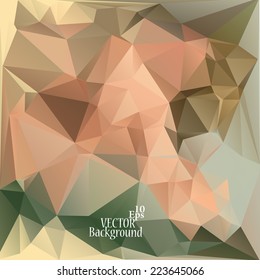 Multicolor ( Green, Brown, Rose ) Design Templates. Geometric Triangular Abstract Modern Vector Background. 