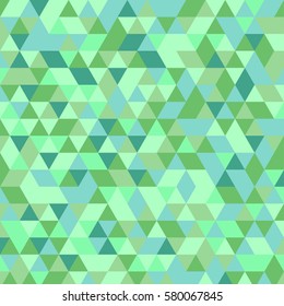Multicolor green geometric triangular illustration graphic background. Vector design