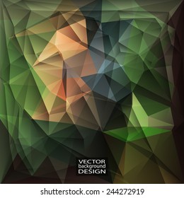 Multicolor ( Green, Orange, Brown ) Design Templates. Geometric Triangular Abstract Modern Vector Background. 