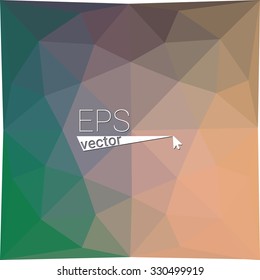multicolor green orange geometric rumpled triangular low poly style gradient illustration graphic background. Vector polygonal design for your business.
