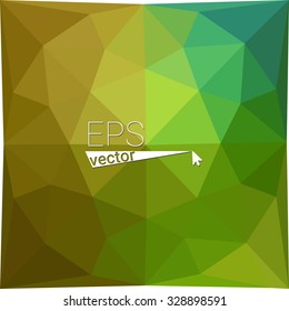 multicolor  green orange yellow geometric rumpled triangular low poly style gradient illustration graphic background. Vector polygonal design for your business.