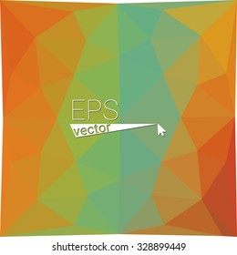 multicolor  green orange yellow geometric rumpled triangular low poly style gradient illustration graphic background. Vector polygonal design for your business.
