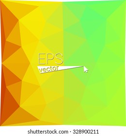 multicolor  green orange yellow geometric rumpled triangular low poly style gradient illustration graphic background. Vector polygonal design for your business.