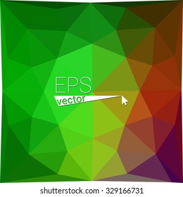 multicolor  green orange yellow geometric rumpled triangular low poly style gradient illustration graphic background. Vector polygonal design for your business.