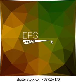 multicolor  green orange yellow geometric rumpled triangular low poly style gradient illustration graphic background. Vector polygonal design for your business.