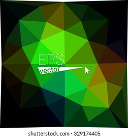 multicolor  green orange yellow geometric rumpled triangular low poly style gradient illustration graphic background. Vector polygonal design for your business.