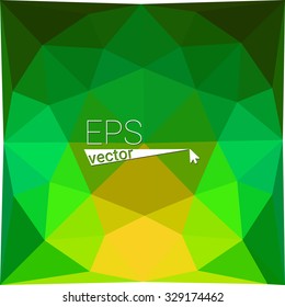 multicolor  green orange yellow geometric rumpled triangular low poly style gradient illustration graphic background. Vector polygonal design for your business.