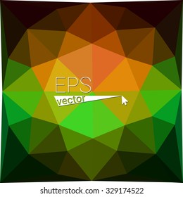 multicolor  green orange yellow geometric rumpled triangular low poly style gradient illustration graphic background. Vector polygonal design for your business.