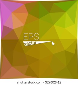 multicolor  green orange yellow geometric rumpled triangular low poly style gradient illustration graphic background. Vector polygonal design for your business.