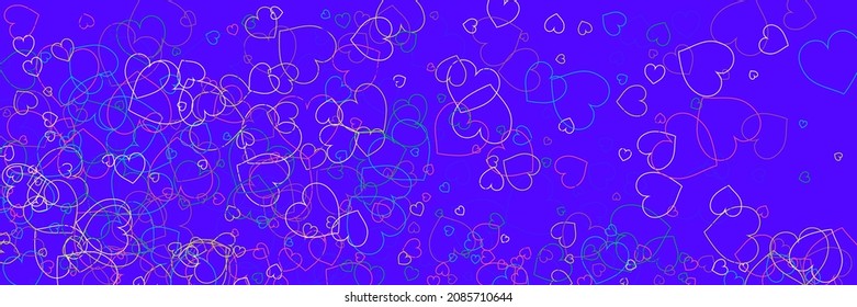 Multicolor Green Party Transparent Vector Romantic Background. Pink White Blue Rainbow Hearts Style. Bright Colorful Confetti Ornamental Fabrics. Neon Violet Red Purple Love Modern Design.
