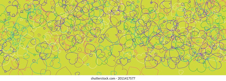 Multicolor Green Rainbow Hearts Blue Romantic Background. Vector Neon Love Ornamental Fabrics. White Violet Party Turquoise Bright Print. Confetti Colorful Red Purple Transparent Art Illustration.
