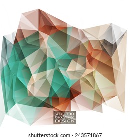 Multicolor ( Green, Red, Brown ) Design Templates. Geometric Triangular Abstract Modern Vector Background. 