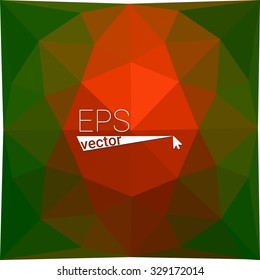 multicolor  green red geometric rumpled triangular low poly style gradient illustration graphic background. Vector polygonal design for your business.