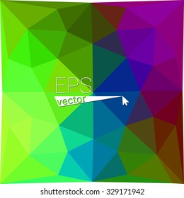 multicolor green red yellow blue spectrum geometric rumpled triangular low poly style gradient illustration graphic background. Vector polygonal design for your business.